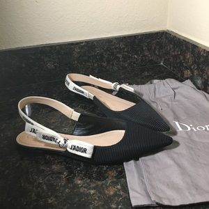 J’Dior Ballerina Flat in Technical Canvas